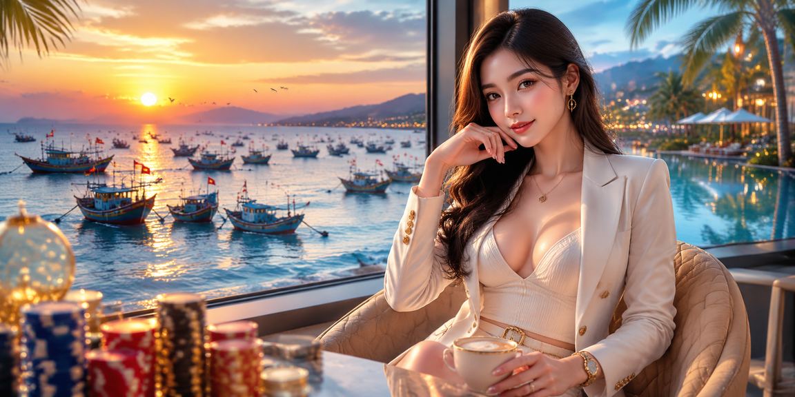 Người dùng tại Mũi Né kiểm tra thông tin hoàn tiền và bonus trên điện thoại bên ly cà phê sáng